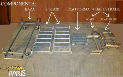 Platforma dubla aluminiu la 45°, RARIS, mobila, Gmax: 200 kg – tip PN45D 3