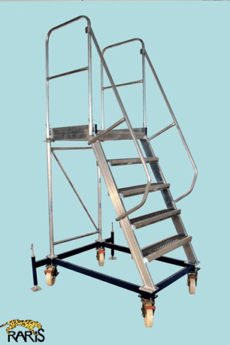 Platforma RARIS la 60°, mobila, rigidizata, baza otel, structura aluminiu, cu suruburi de calare, tip PBM