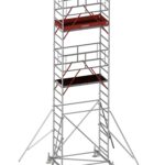 Schele RARIS, profesionale, mobile, din aluminiu, cu suprafata podina 1,68×0,66 m, Hlucrumax: 4,2-14,2 m, tip U1– 10
