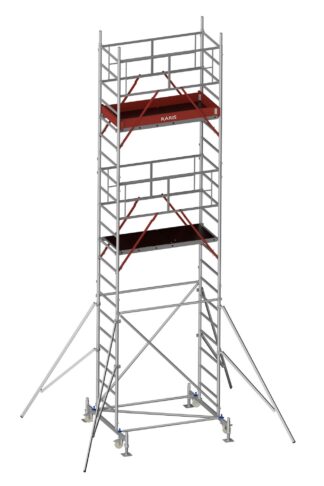 Schele RARIS, profesionale, mobile, din aluminiu, cu suprafata podina 1,68×0,66 m, Hlucrumax: 4,2-14,2 m, tip U1– 3