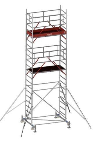 Schele RARIS, profesionale, mobile, din aluminiu, cu suprafata podina 1,68×0,66 m, Hlucrumax: 4,2-14,2 m, tip U1– 2