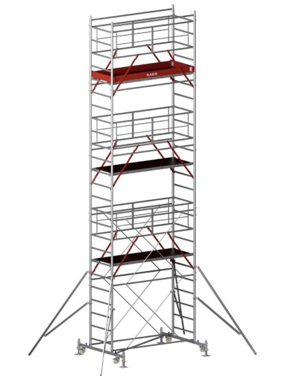 Schele RARIS, profesionale, mobile, din otel, suprafata podina 2.58×0.66m, Hlucrumax: 3,9 -12,9 m, tip S3– 2