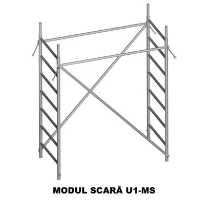 Schele RARIS, profesionale, mobile, din aluminiu, cu suprafata podina 1,68×0,66 m, Hlucrumax: 4,2-14,2 m, tip U1– 4