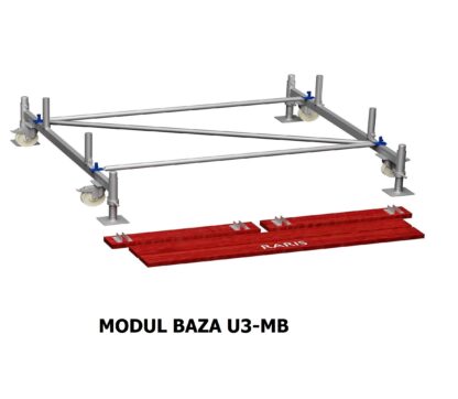 Schele RARIS, profesionale, mobile, din aluminiu, cu suprafata podina 2,58×0,66 m, Hlucrumax: 4,2-14.2 m, tip U3– 3